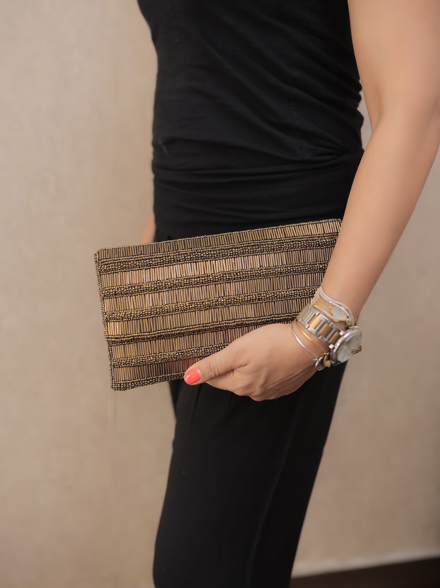 Metallic Copper Flat Clutch