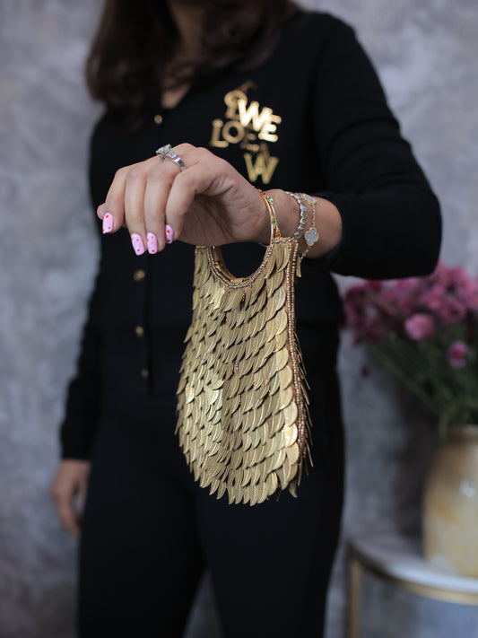 Copper Brass Leaves Bangle Bags