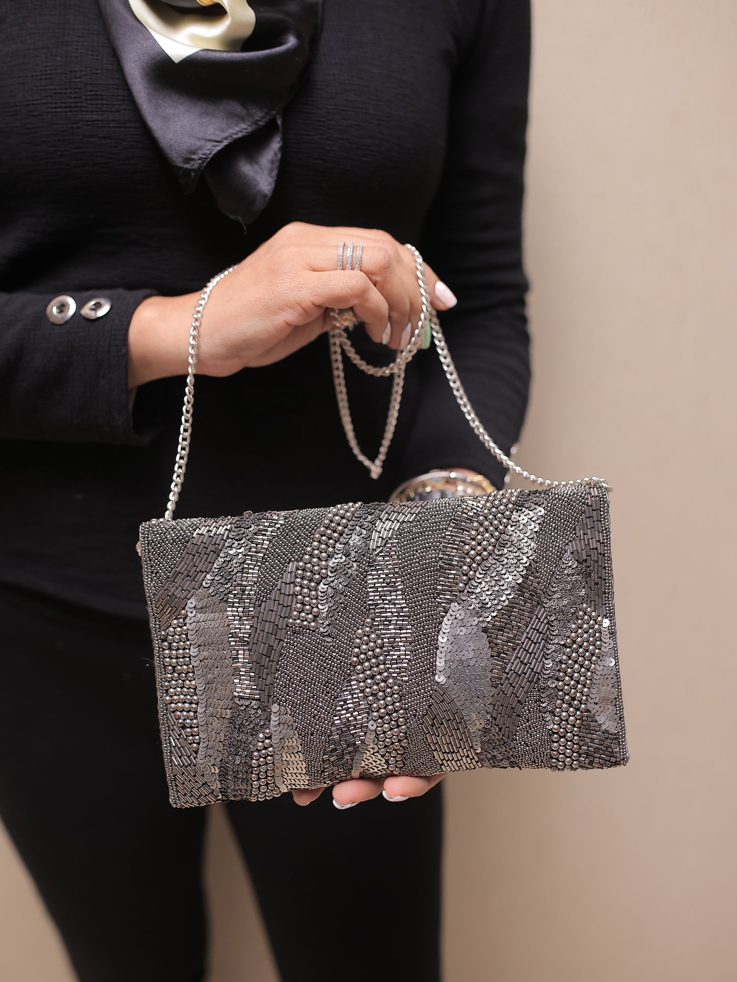 Grey Flat Clutch