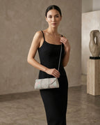 Silver Deco Beaded Clutch
