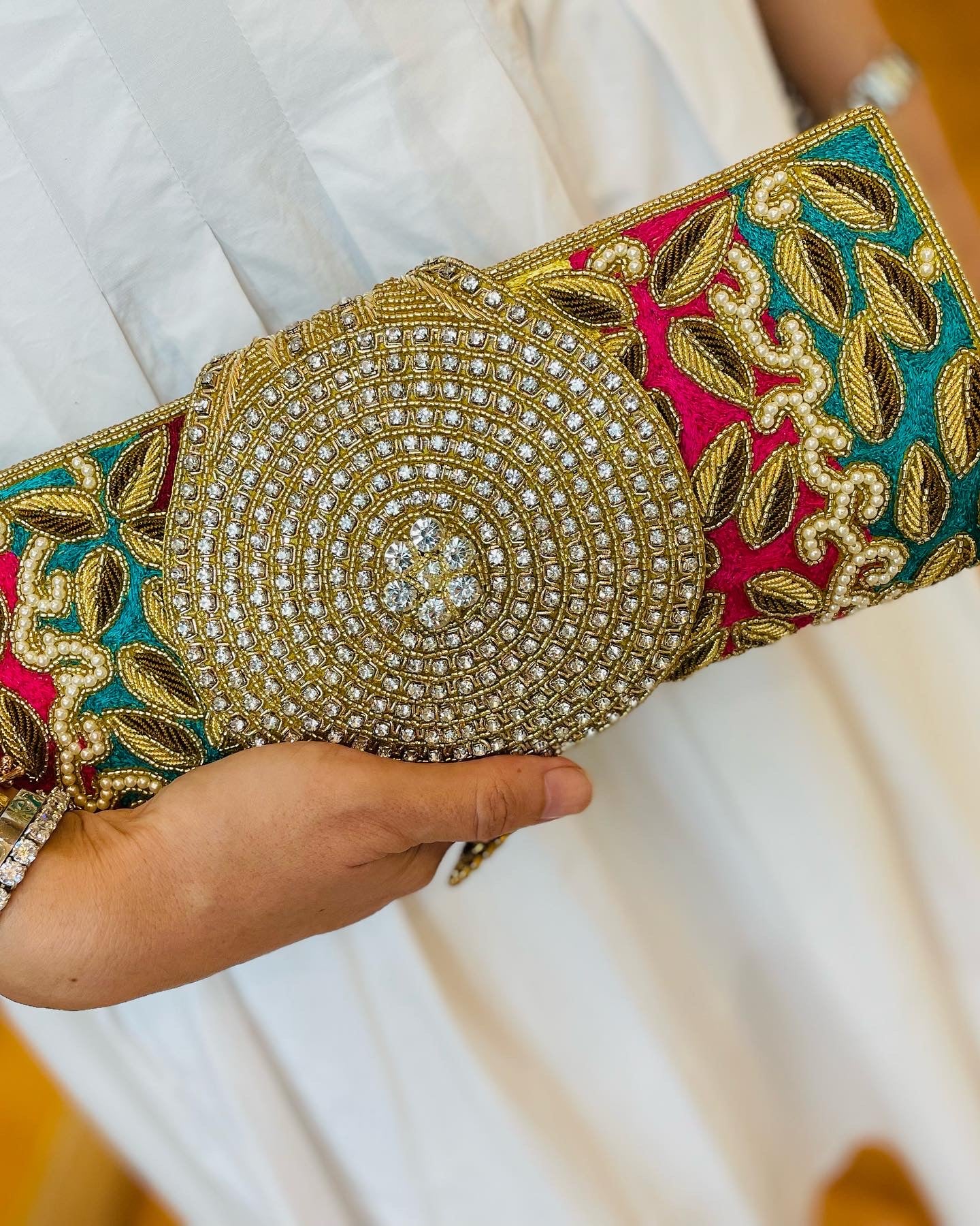 Pastel Clutch with a Diamontee Flap