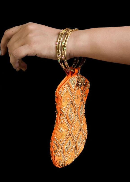 Orange Diamonds Bangle Mobile Bag