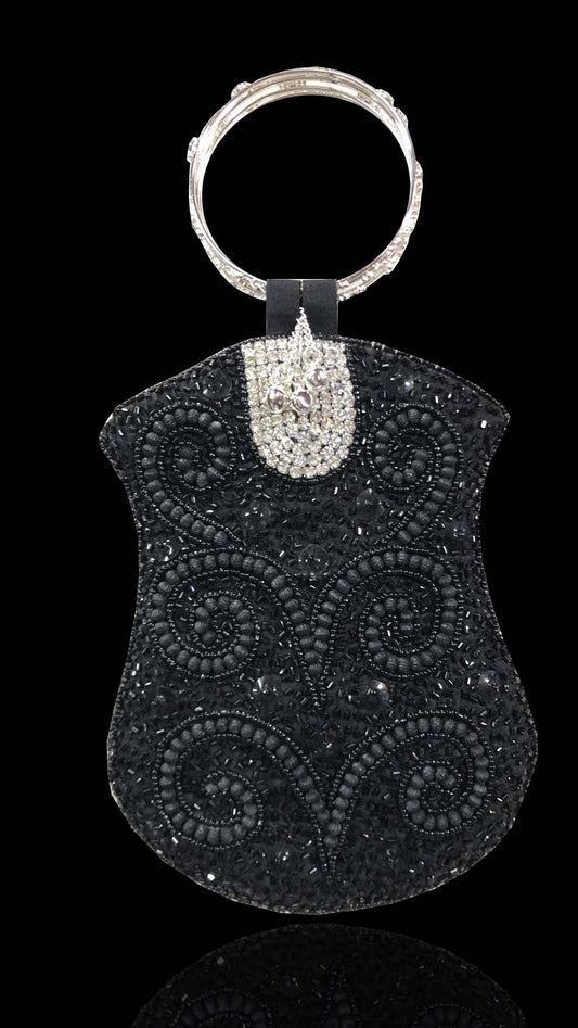 Black with diamontee Bangle Mobile Bag