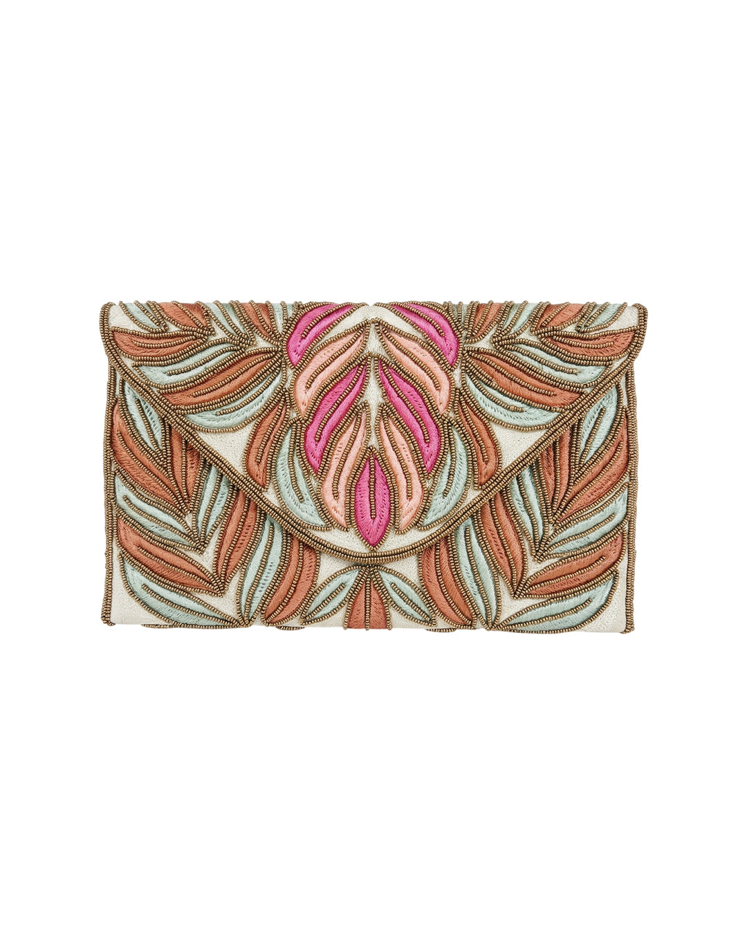Copper Feather Clutch