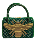 Emerald Luxe Bee Embellished Handbag