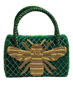Emerald Luxe Bee Embellished Handbag