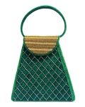 Emerald Regal Beaded Top-Handle Bag