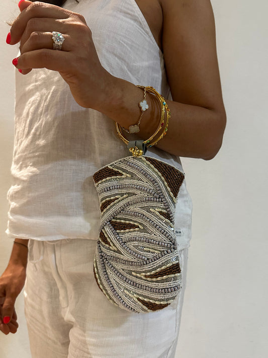 White/Silver/Copper Bangle Mobile Bag