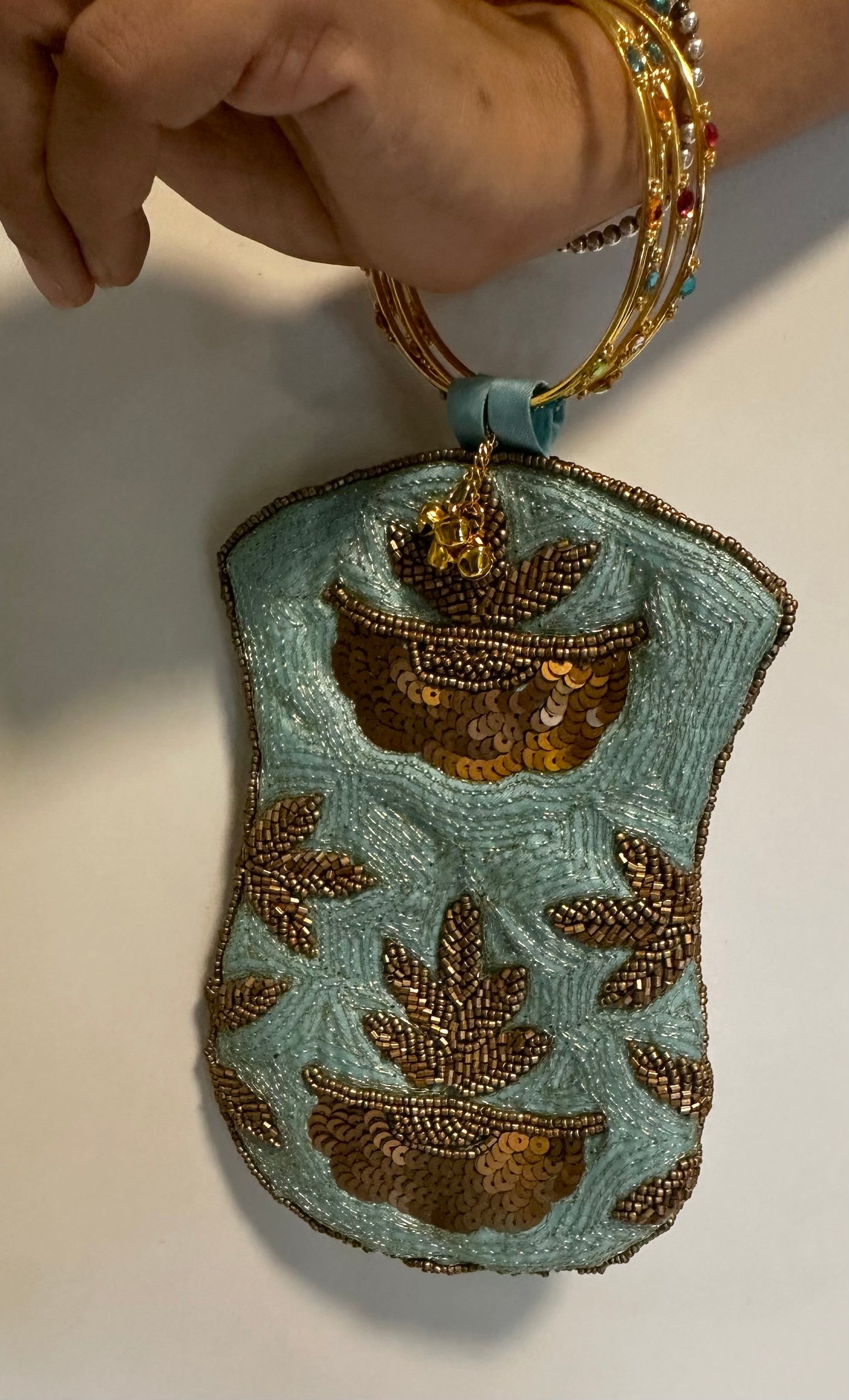 Turquoise-Copper Mobile Bangle Bag