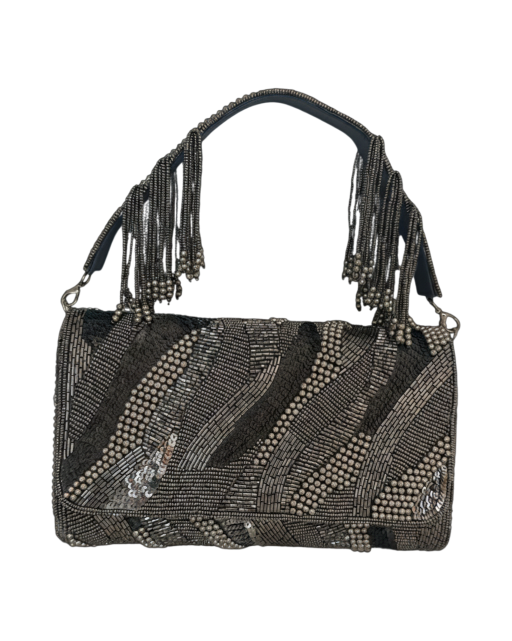 Midnight Wave Tassel Clutch
