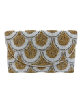 The White & Gold Scallop Clutch