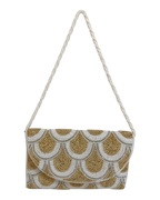 The White & Gold Scallop Clutch