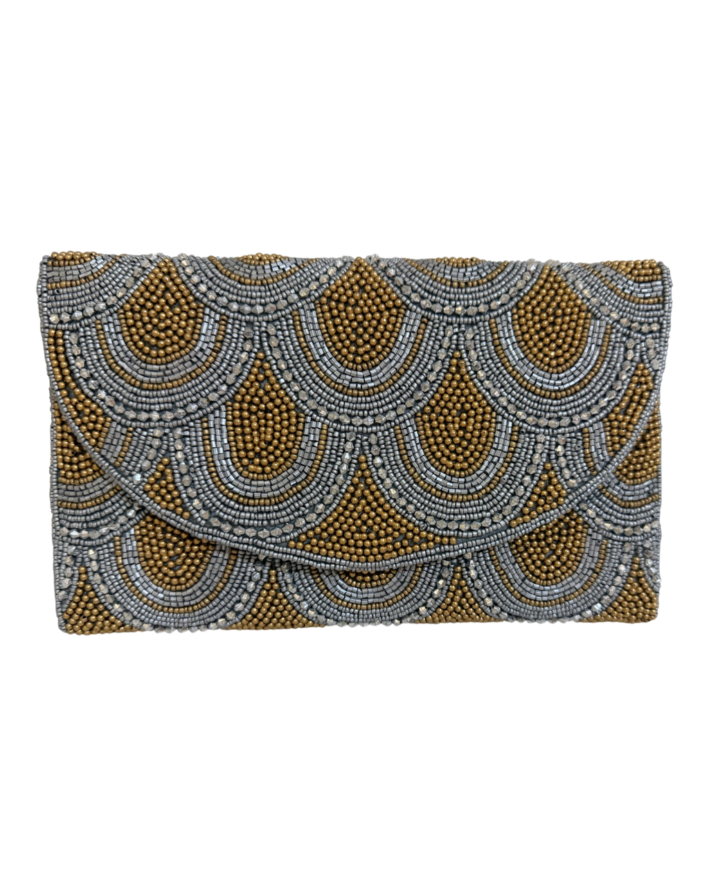 The Silver & Gold Scallop Clutch
