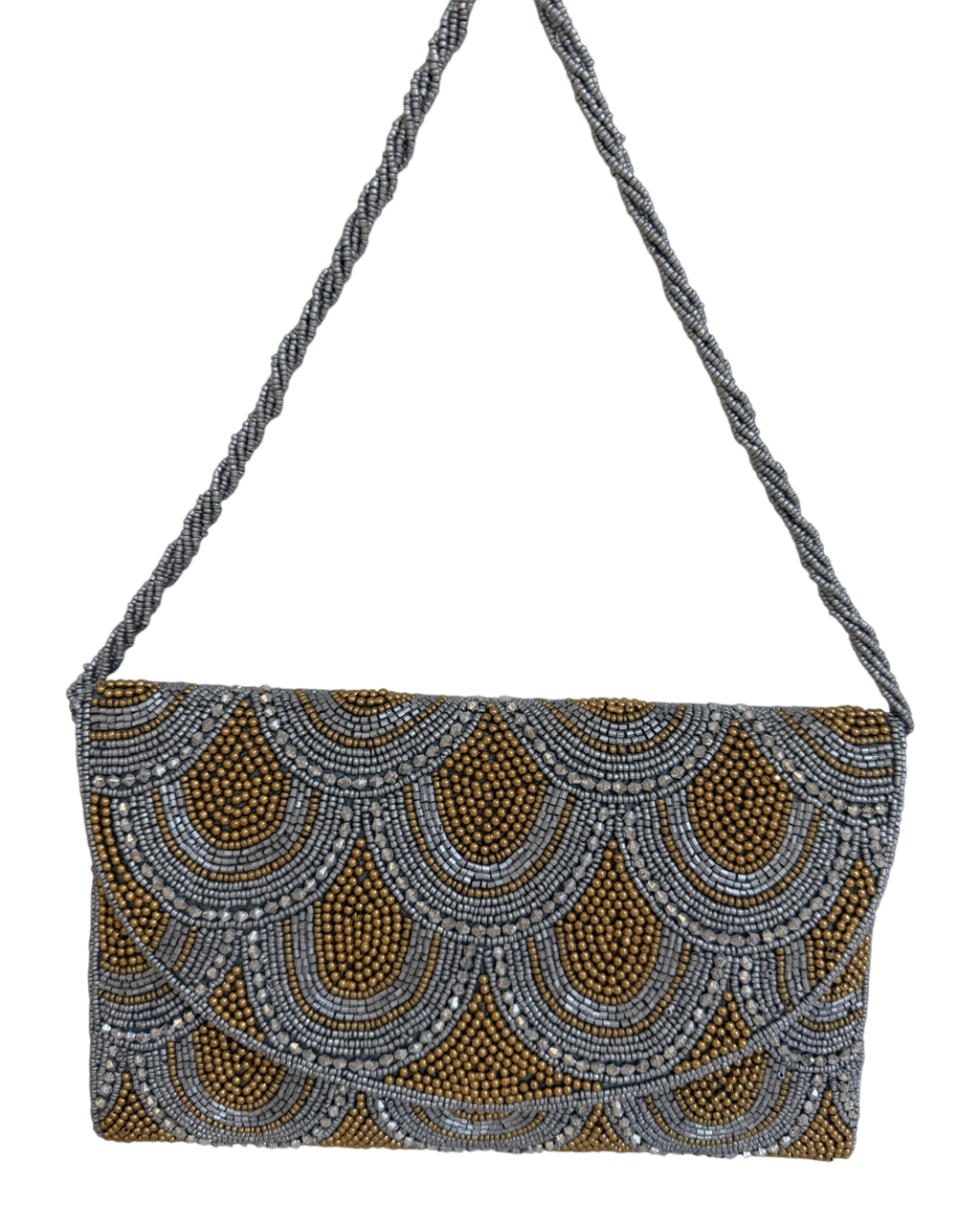 The Silver & Gold Scallop Clutch
