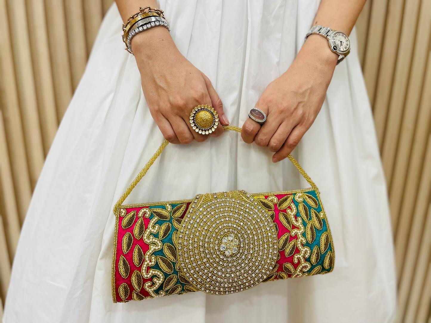 Pastel Clutch with a Diamontee Flap