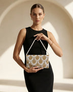 The White & Gold Scallop Clutch
