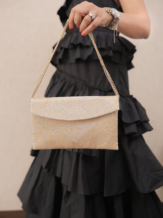 All Gold Envelope Bag