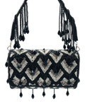 Midnight Lattice Beaded Bag