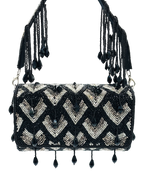 Midnight Lattice Beaded Bag