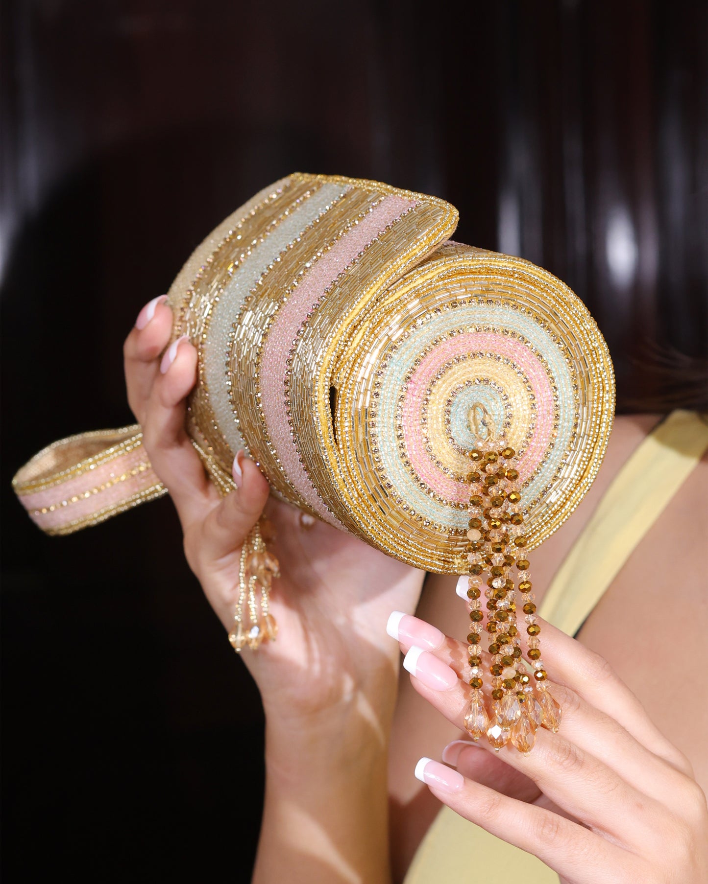 Aura Woven Cylinder Bag