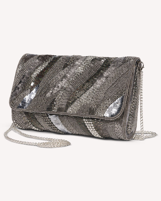 Midnight Wave Tassel Clutch