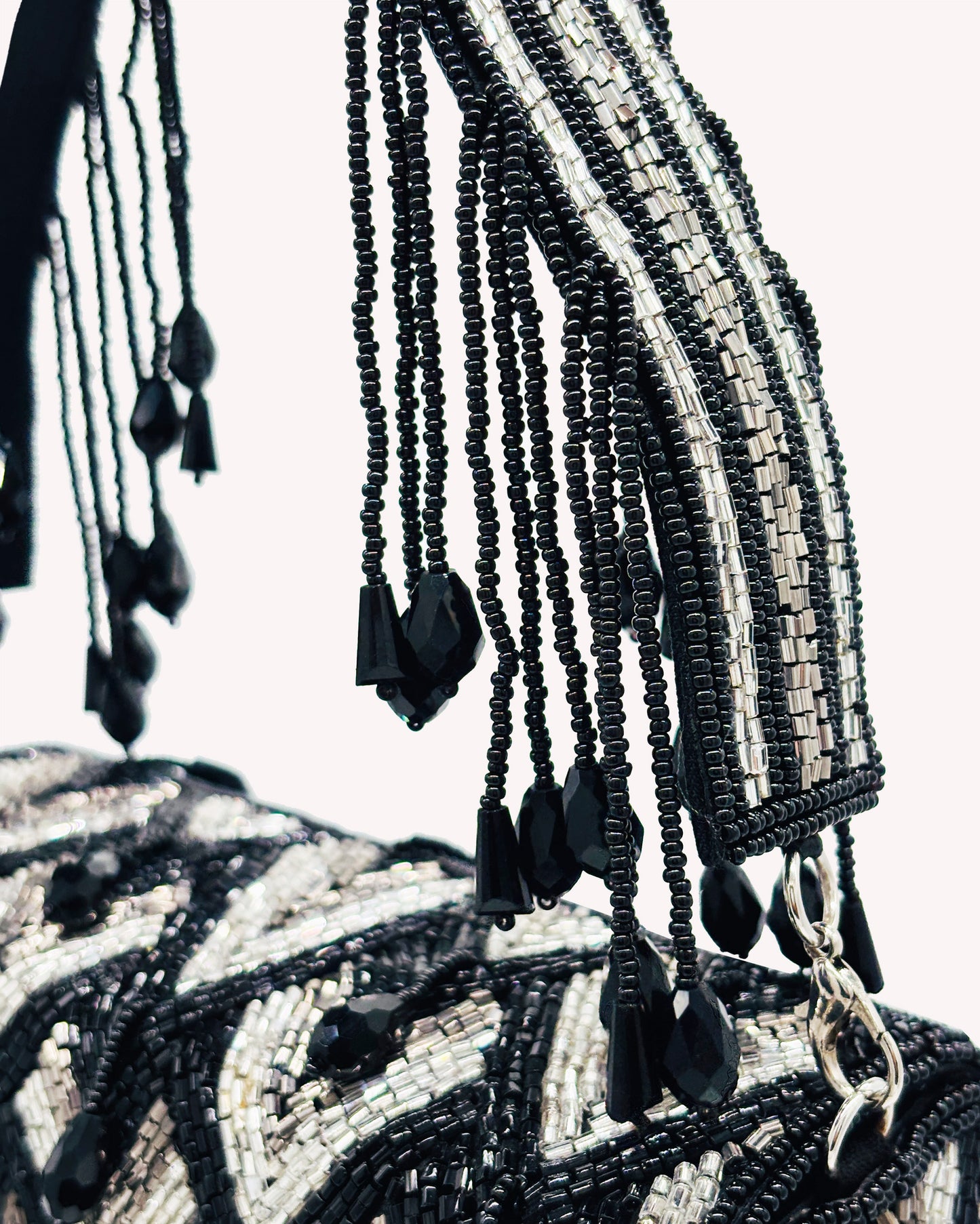 Midnight Lattice Beaded Bag