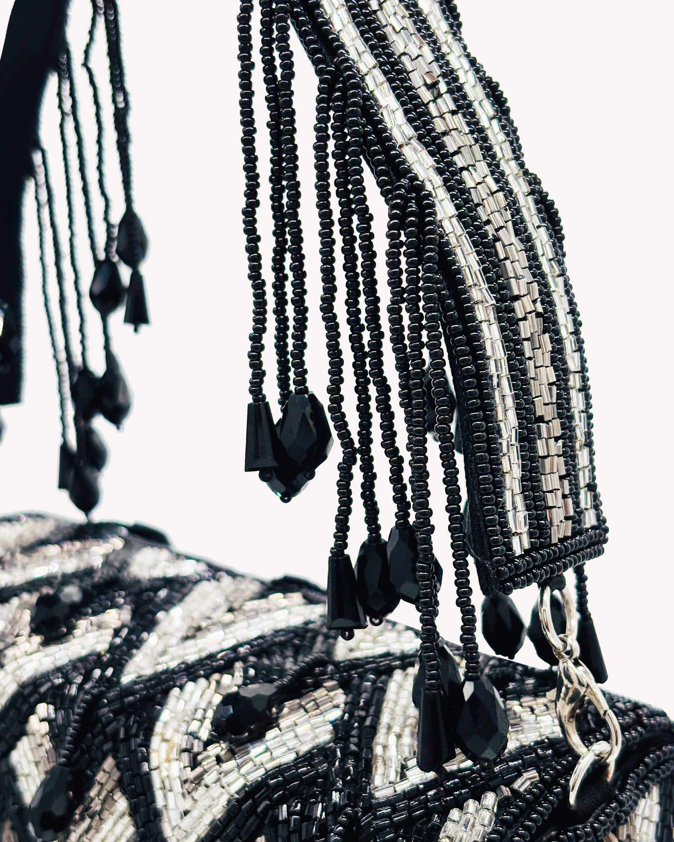Midnight Lattice Beaded Bag