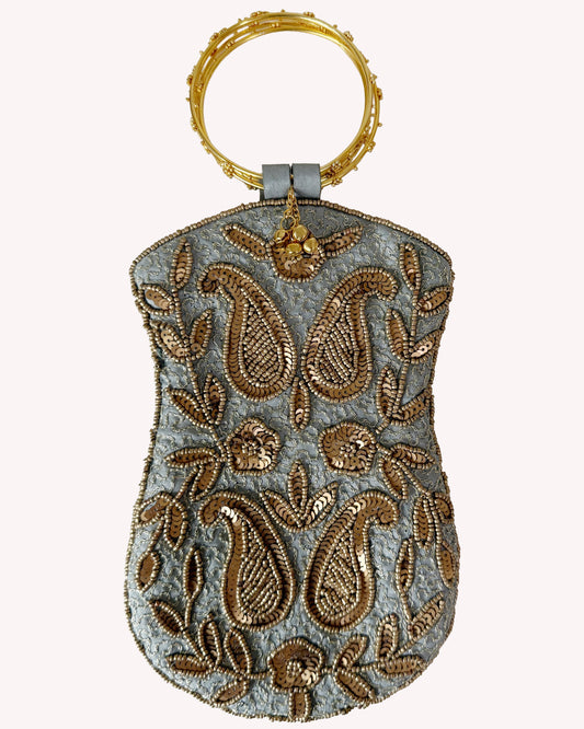 Grey Copper Paisley