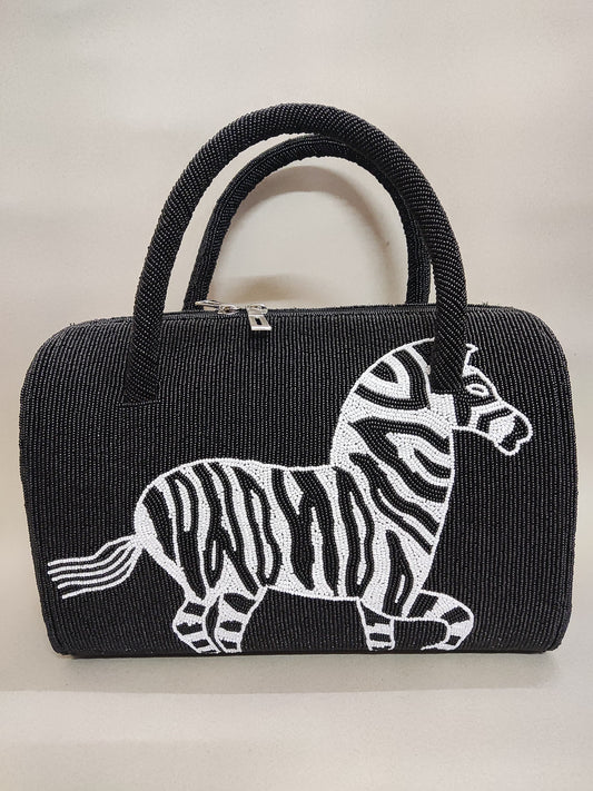 Black Big Bag with Zebra